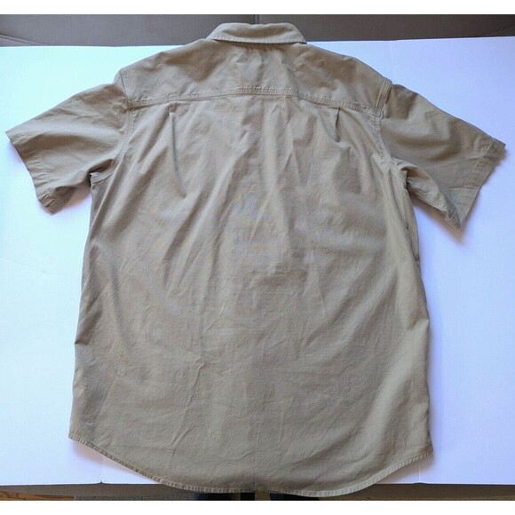 Carhartt Short Sleeve Work Button Canvas Shirt 2XL Tall Mens Tan Light Brown - Picture 3 of 14